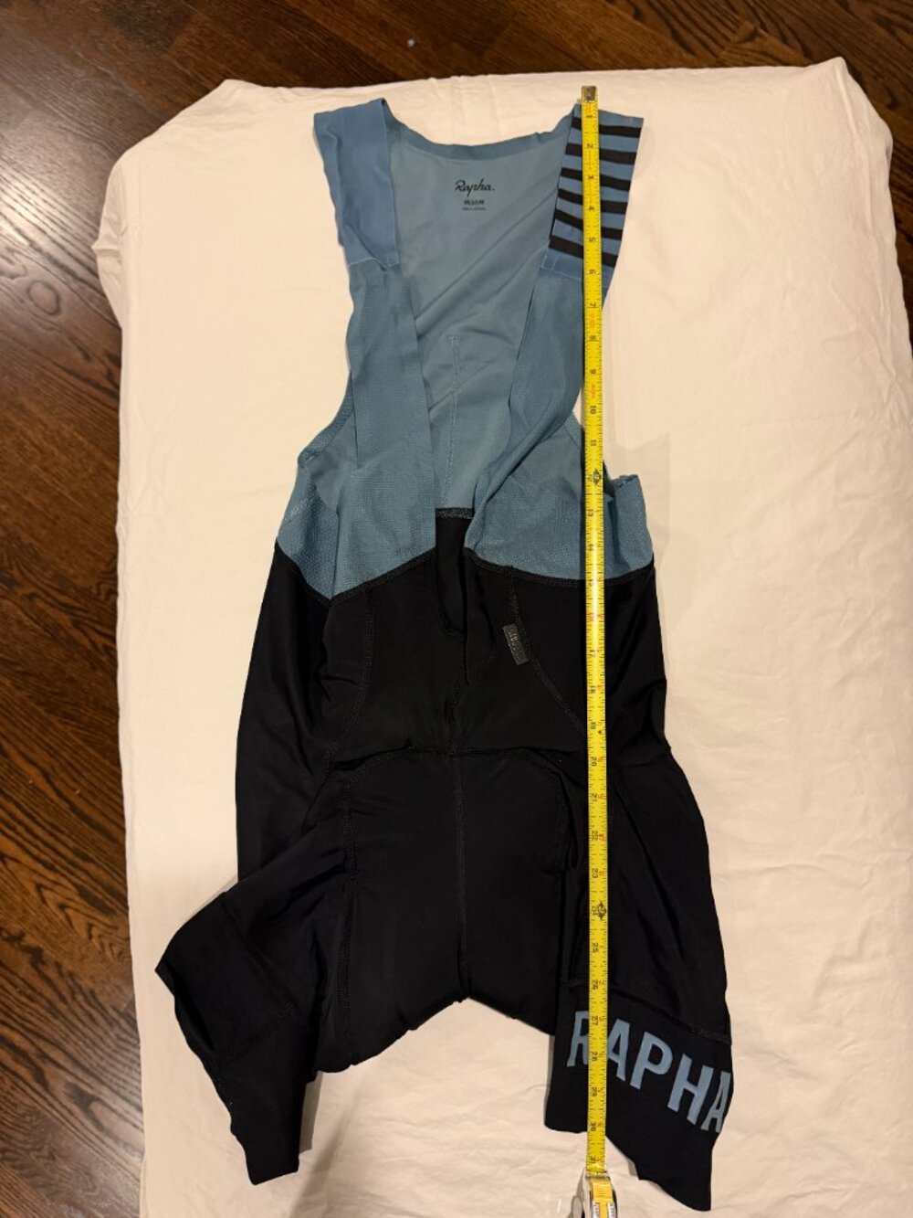 Rapha Pro Team Bib Shorts Men's Medium Blue Black Like New Cycling - Picture 3 of 5